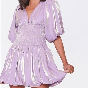 BNWT forever 21 smocked puff-sleeve dress